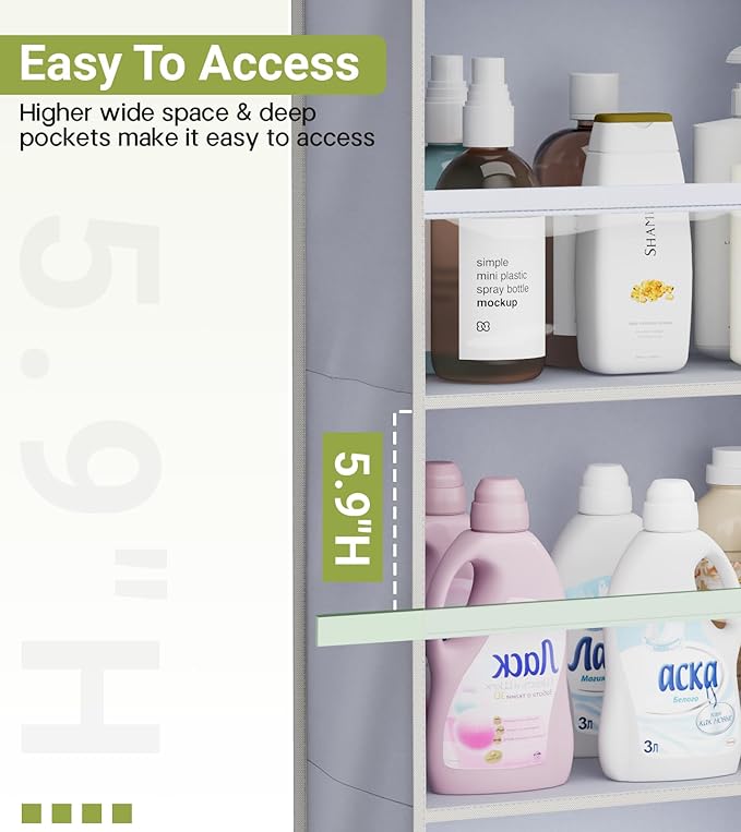 AOODA Deep Pockets Baby Organizer Storage, 10 Tier Clear Over the Door Shoe Rack, 2 Item Bundles - Image 4
