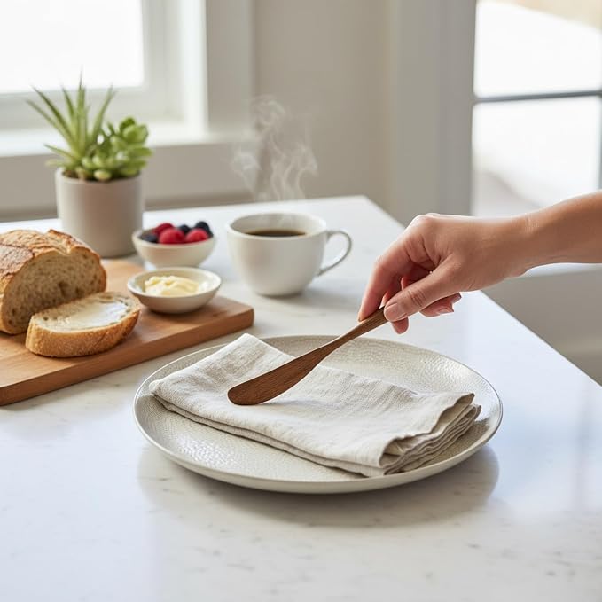Linen Napkins –100% French Flax – Stonewashed Pure Linen Cloth Napkins - Size 18 Inch x 18 Inch – Set of 4 (Natural) - Image 9