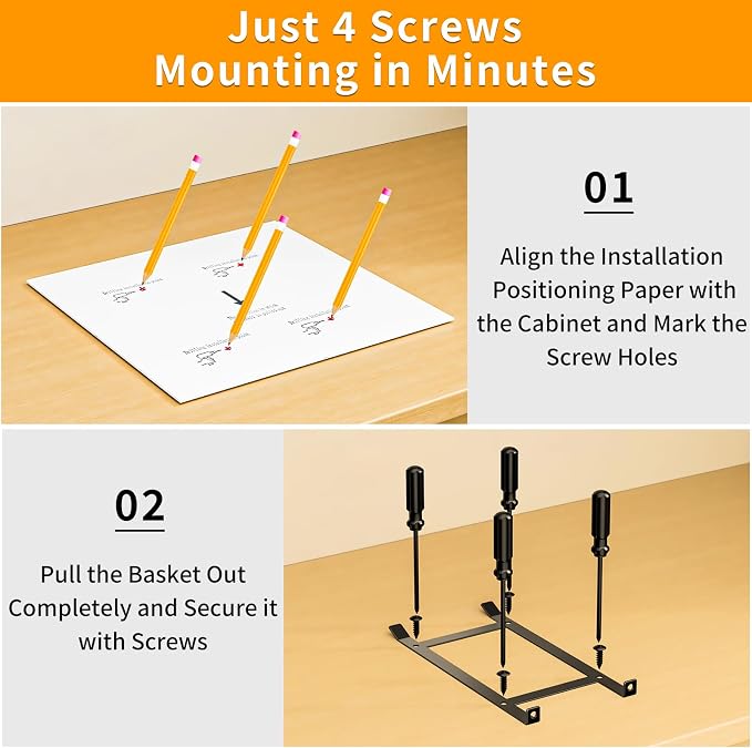 RCHYFEED 2 Tier Height Adjustable Pull Out Spice Rack,13.5" Wx10.5 Dx9.5 H | Heavy Duty Spice Organization for Cabinet Metal Slide Out Spice Rack for Cabinet & Pantry, for Seasoning,Sauces,Canned Goods - Image 7