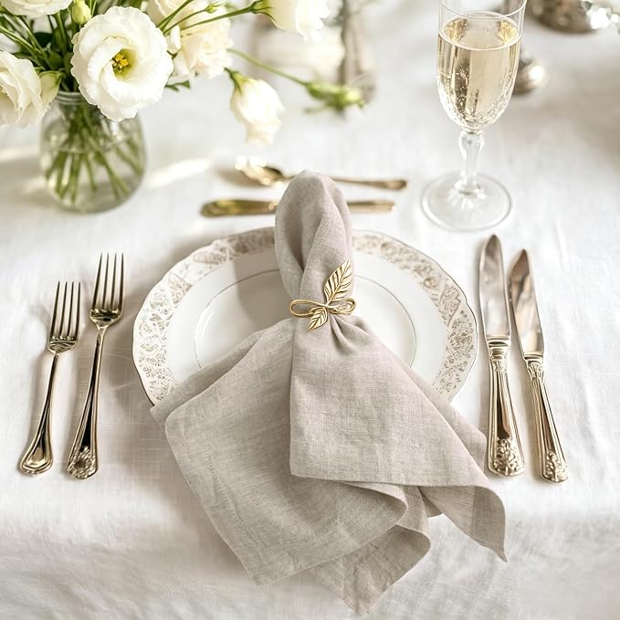 100% Linen Dinner Napkins 20x20 Inch,Soft and Breathable French Flax Cloth Napkins,Stone Washed Set of 4(Natural Linen) - Image 2