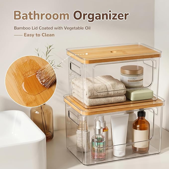 Hudgan Potato and Onion Storage Bin for Pantry Organizers Straight Side, Stackable, 2 Set - Image 4