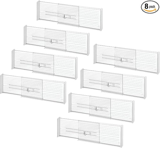 iDesign Expandable Deep Drawer Dividers, Set of 8, Clear | Kitchen, Dresser, Desk Drawers by iDesign
