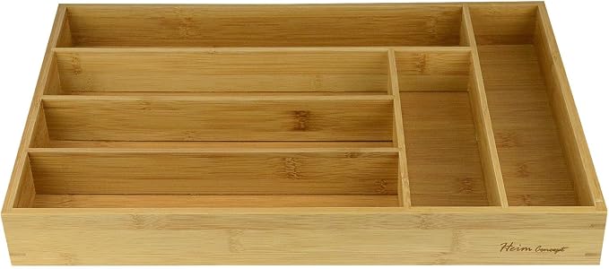 Drawer Organizer Bamboo Cutlery Tray Silverware Organizer/Utensil Holder, Drawer Dividers Organizer for Silverware, Flatware, Knives in Kitchen - Image 4