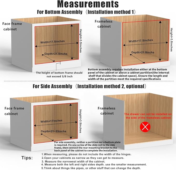16”W x 21”D x 3‘’H Soft Close Slide Out Wood Drawer Organizer for Kitchen, Finished, (Cabinet Opening>17.5 inches for Bottom Assembly, Opening= 17 inches for Side Assembly) - Image 4