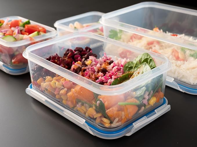 Addis Clip Tight Food Storage Container Large 5.3 Litre Rectangle Airtight Silicone Seal Containers Bpa Free Easy Locking Lid Clips, Clear Transparent - Image 2