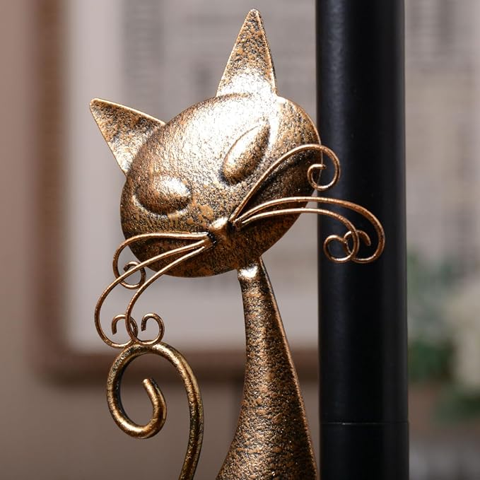 HAUCOZE Cat Paper Towel Holder Countertop Metal Paper Roll Stand 13.4 Inch | Paper Dispenser with Weighted Base Farmhouse Kitchen Decor Table Centerpiece Gift for Dining Room Bathroom - Image 4