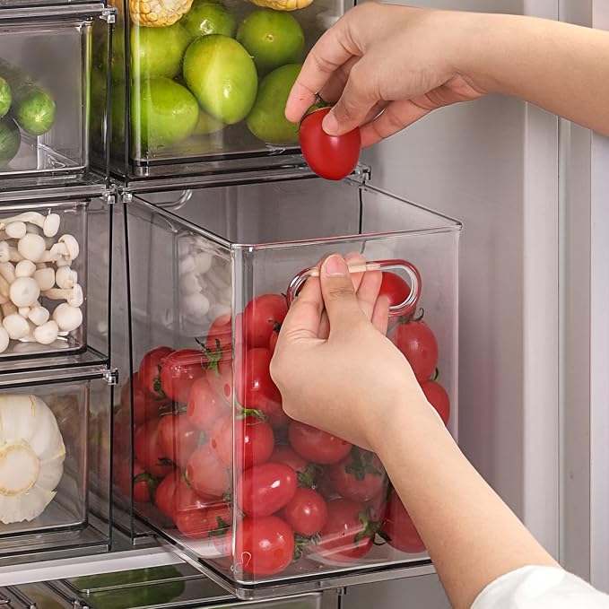 LALASTAR Fridge Organizer And Storage Clear, Large Refrigerator Organizer Bin with Pull-out Drawer, Pantry Organization and Storage, BPA Free, 1 Pack, 9.51QT by LALASTAR
