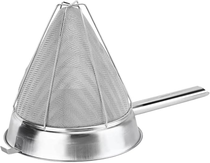 10-Inch Stainless Steel Fine Mesh Chinois Strainer | Large Strainer Reinforced Bouillon Strainer for Sauces, Soups, Purees, Pastes, Jelly, Custard, Curds and etc. - Image 6