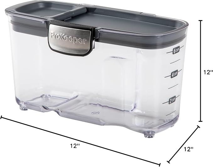 Progressive International ProKeeper+ Clear Plastic Airtight Food Baker's Kitchen Storage Organization Container Canister Set with Magnetic Accessories, 2- Piece Set (Cereal 1.5-Quart) - Image 6