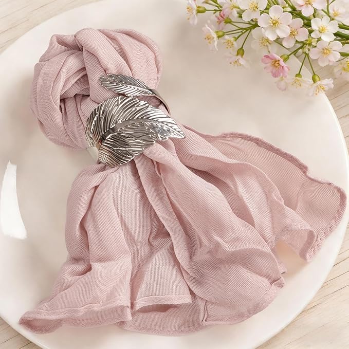 Cloth Napkins Set of 100 21"x21" Reusable Cheesecloth Napkins Dusty Pink | Boho Rustic Dinner Napkins Washable Gauze Table Napkins Cloth Hemmed Edges for Wedding Bridal Shower Family Gathering Decor by MLMC