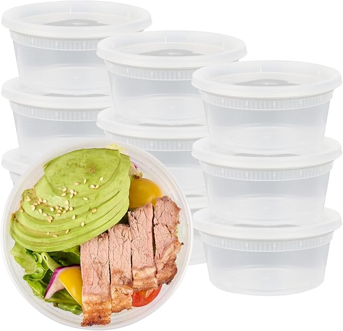 Restaurantware-Asporto 12 Ounce To Go Boxes, 25 Microwavable Round Soup Containers - Clear Plastic Lids Included, Do Not Contain BPA, Clear Plastic Soup Containers, Disposable - Image 2