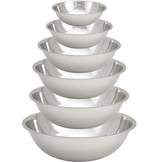 Tiger Chef Stainless Steel Mixing Bowls Set for Kitchen - Nesting Prep Bowls (Set of 6) by TigerChef