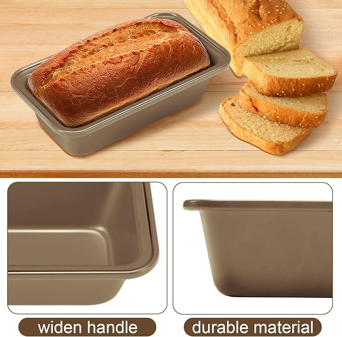 Uiifan 24 Pack Mini Loaf Pans, 6.1 x 3.3 x 2.1 in, Gold | Non Stick Small Bread Pans, Rectangle Banana Bread Tins, Tiny Carbon Steel Baking Pan, for Halloween Baking, Picnics, Party - Image 4