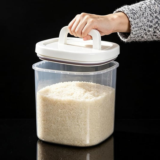 10L Rice Storage Container with Measuring Cup & Brush | 22-25lbs /10.5 Qt Capacity, Rice & Cereal & Pet & Laundry Pod Bin, Kitchen Bathroom Pet Food Pantry by LivLab