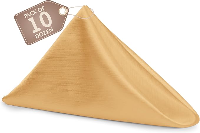 17x17-Inch Shantung Satin Cloth Napkins, Camel, Set of 120 by UltimateTextile