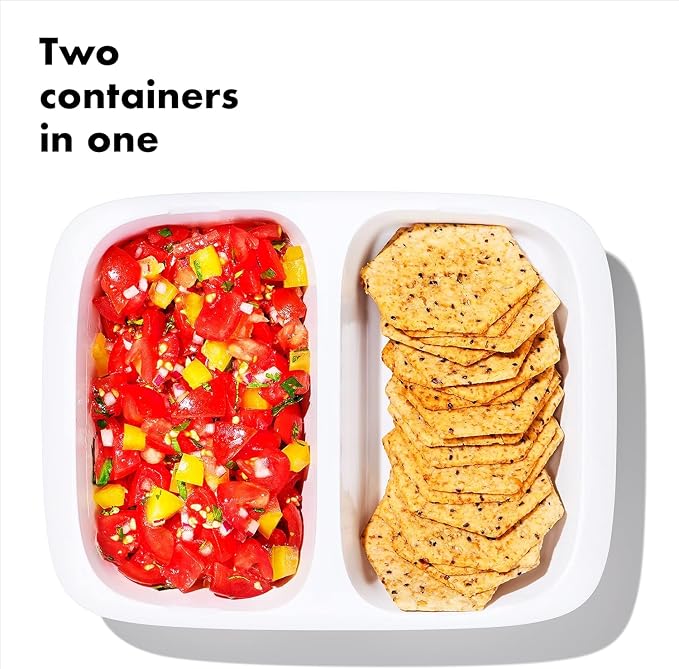 OXO Good Grips Prep & Go 2 Cup Divided Container - Leakproof Food Storage, Pack of 4 - Image 2