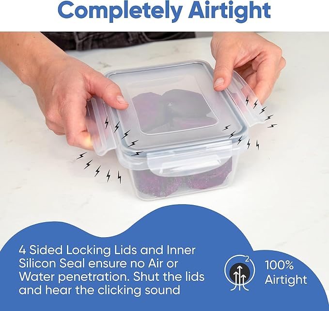 Chef's Path 72 Piece Airtight Food Storage Containers with Lids, 36 Containers and Lids, Stackable Kitchen and Pantry Canisters for Meal Prep and Food Storage - Transparent - Image 3