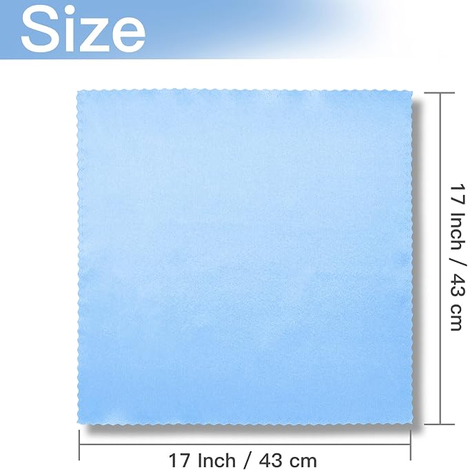 VACVELT 100 Pack Light Blue Scalloped Satin Napkins 17x17 Inch Wedding | Scalloped Floral Edges With Silky Smooth Finish, Seamless Design, Machine Washable Wrinkle And Fade Resistant - Image 5