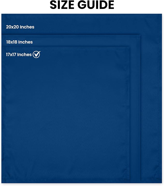 Utopia Home [24 Pack, Royal Blue] Cloth Napkins 17x17 Inches 100% Polyester | Hemmed Edges, Washable and Reusable Ideal for Parties, Weddings and Dinners - Image 2