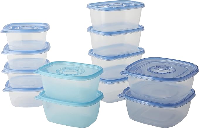 Glad GladWare Food Storage Containers Family Variety Pack, BPA-Free Plastic Containers and Lids with Lock Tight Seal for Leftovers, Lunches, Meal Prep, Freezer Storage, 24-Piece Set | BPA-free plastic containers and lids, lock-tight seal, for leftovers... by GladTrashFoodStorage
