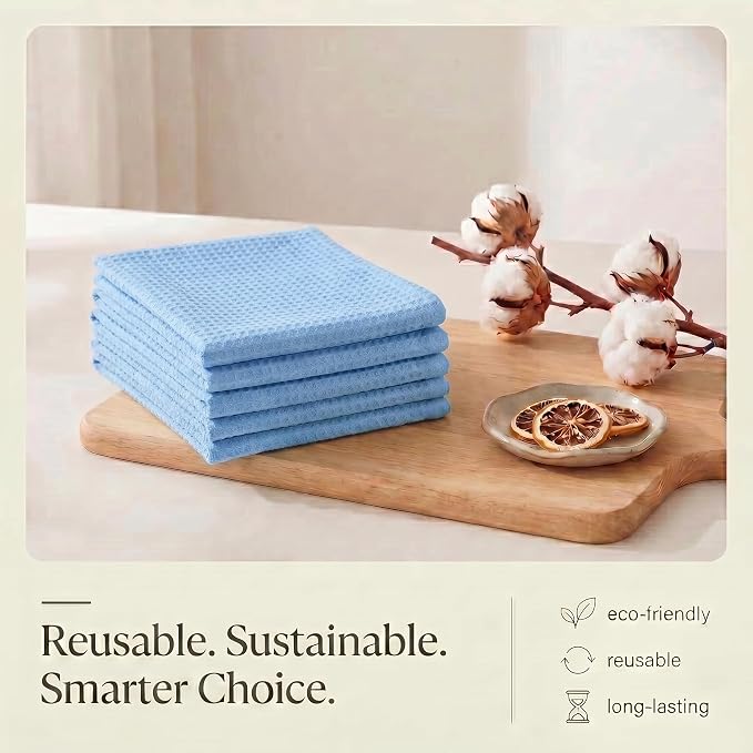 Urban Villa Kitchen Towels Cotton Dish Towels 20”x30” (Set of 6) Sky Blue - Image 8