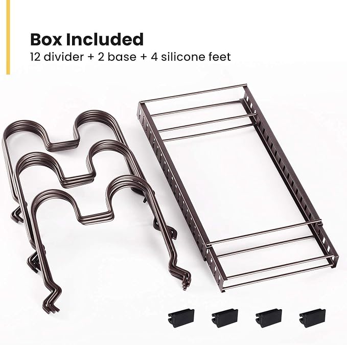 12 Adjustable Dividers Pot Lid Organizer Rack, Expandable Pan Holder for Kitchen Counter and Cabinet - Image 5