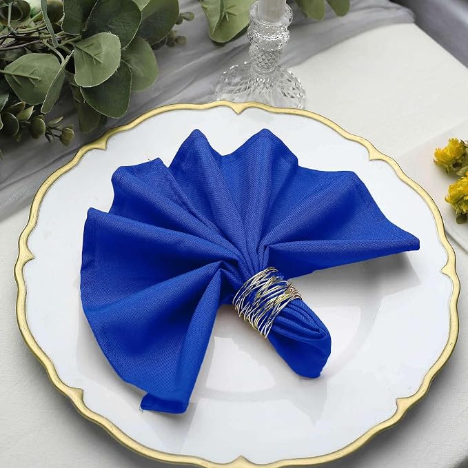Efavormart Premium Cloth Napkins Set of 50, 17x17 Inch Royal Blue Violet Seamless Dinner Napkins, Washable Linen Table Napkin Cloth with Hemmed Edges for Weddings, Party and Banquet - Image 2