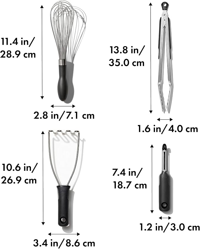 OXO Good Grips Stainless Steel Essential 4-Piece Kitchen Gadget Set - Image 2