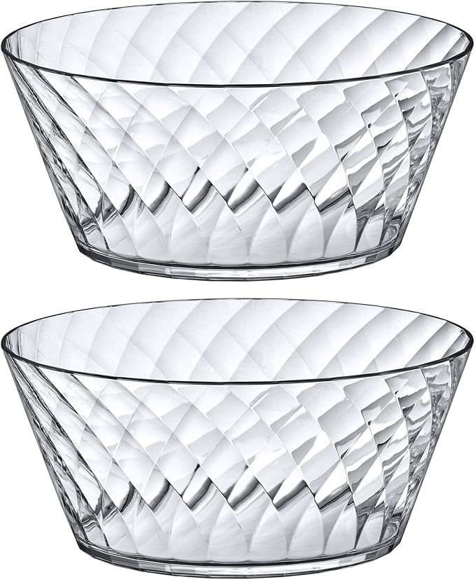 Bonita - 130-Ounce Plastic Serving Bowls (Set of 2), 10-Inch Clear Salad Bowl Set, BPA-Free, Shatter-Proof, Dishwasher-Safe, Stackable, Great for Salad, Fruit, Cereal, Snack, and More - Image 4