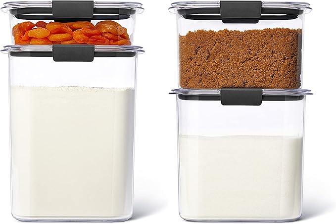 Rubbermaid Brilliance Pantry Airtight Food Storage Container, BPA-Free Plastic, Small, 8-Piece & Container, BPA-Free Plastic, Brilliance Pantry Airtight Food Storage, Open Stock, Brown Sugar (7.8 Cup) - Image 2