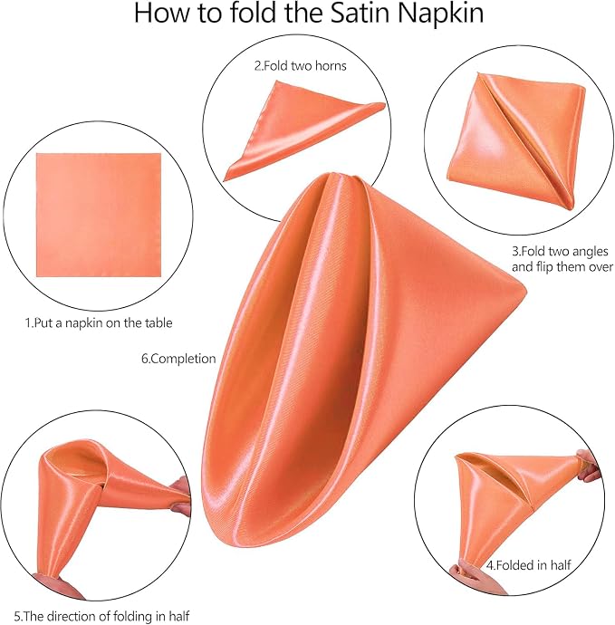 MDS® Pack of 200 Satin Napkins 12 x 12 Inch, Soft Silky Reusable Cloth Dinner Table Napkins for Wedding Décor, Reception, Birthday, Parties, Banquets, Catering, Restaurants & Hotel - Peach - Image 3