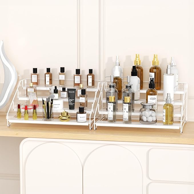 BOIVSHI Spice Organizer for Cabinet, Depth Adjustable Spice Rack, White | 4 Tier Spice Rack for Countertop, 2 Pack Spice Organization for Cabinet, Easy to Assemble Spice Cabinet Organizer - Image 8