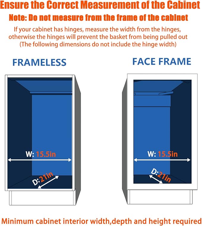 ROOMTEC Pull Out Cabinet Organizer - 14" W x 18" D, Slide Out Storage Shelves, Fits 15.5" Opening - Image 4