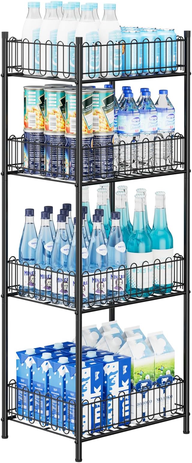 OYEAL Water Bottle Storage Holder 4 Tier Can Organizer for Pantry, Large Capacity Soda Can Organizer for Kitchen Party Organizers and Storage, Tumbler Mug Cup Holders by OYEAL