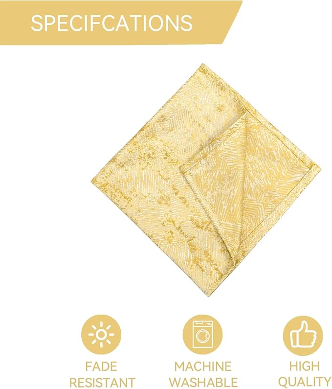 Dinner Cloth Napkins Set of 12, Cotton Polyester Blend Premium Quality, Washable, Soft, Reusable Gold Napkins for Wedding, Parties, Thanksgiving, Everyday Use - Gold - Image 8