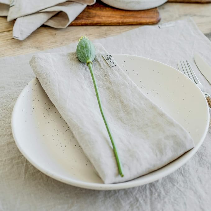 MagicLinen 100% Linen Napkins Set of 4, Soft Absorbent Dinner Napkins | European Flax, OEKO-TEX Certified, Stone-Washed Soft, Breathable, Absorbent, Set includes 4 napkins, Size 18X18in - Image 8