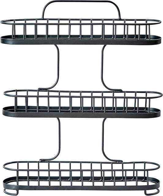 Spectrum Yumi Small Three Tier Spice Rack Black for Countertop Cabinets Cupboards Kitchens, 3 Tier Spice Organizer Shelf Rack Wire Basket for Modern Kitchens, Spice Rack Stand for Counter Organization by Unknown