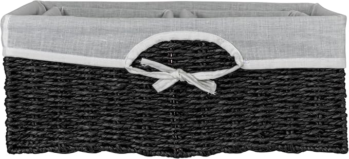 Household Essentials Wicker Basket Set, 3 Pieces, 1 Large and 2 Small Paper Rope Baskets for Storage and Organization - Image 6