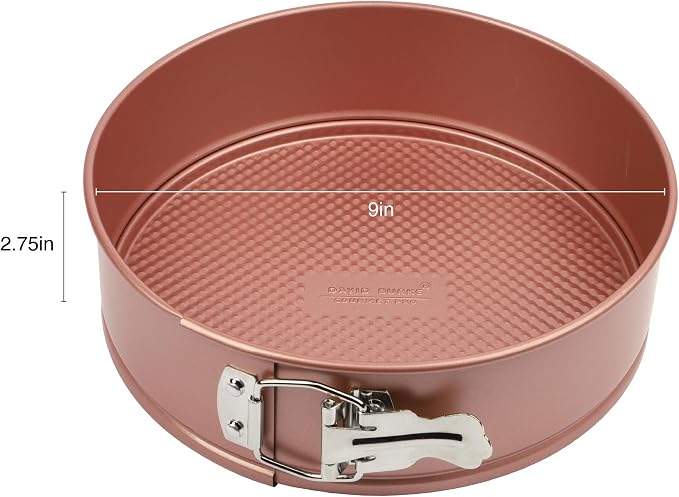 David Burke 9" Springform Pan – Carbon Steel Cheesecake Mold with Removable Bottom, Oven Safe, PFTE & PFOA Free – Rose Gold - Image 4