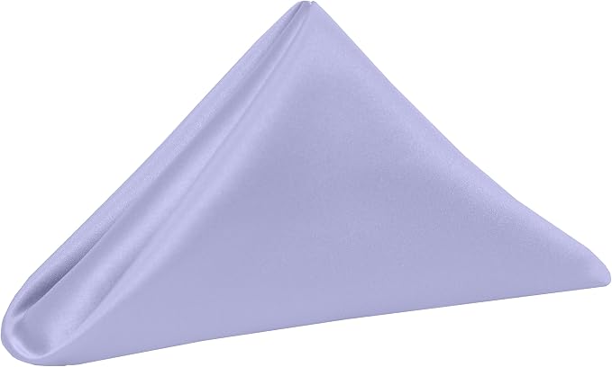 17x17-Inch Square Satin Cloth Napkins, Lilac, Set of 24 by UltimateTextile
