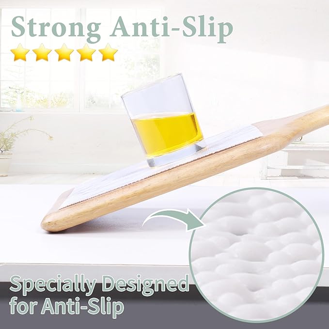 2-Layer Drawer and Shelf Liner for Kitchen Cabinet: 17 in X 39 Ft Non Slip | Waterproof Shelf Paper Non Adhesive Refrigerator Liners White Marble Easy Liners for Bathroom with Knife Tape Measure - Image 6