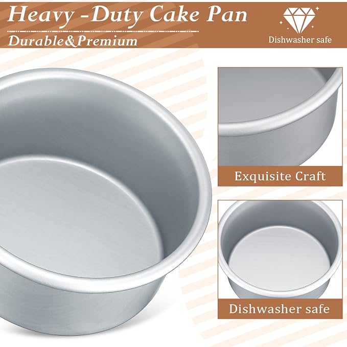 Gerrii 18 Pcs 4 Inch Cake Pans Nonstick Aluminum Small Round Cake Baking Pans Molds for Cheese, Pizza, Quiche, Home Party Baking Supplies, Leakproof and Easy Release - Image 3