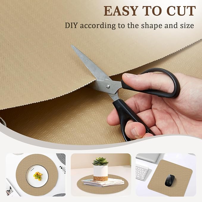 Shelf Liner for Kitchen Cabinets and Drawers, 12" x 360" Beige | Non-Adhesive Design, Waterproof & Non-Slip Protection, Easy Cut to Fit, Washable and Reusable, Pantry Storage - Image 5