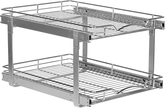 2-Tier Pull-Out Cabinet Organizer for Kitchen, 24" W x 21”D x 16.5" H | Full-Extension Sliding Shelves, Holds 100 lbs, Easy Install for Kitchen, Pantry & Under Sink Cabinets by HOLDN%E2%80%99STORAGE
