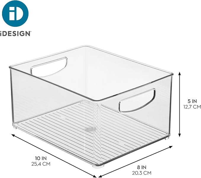 iDesign Stackable Storage Bin with Handles, Set of 4, Clear | Organize Pantry, Fridge, or Freezer, Made in USA - Image 4