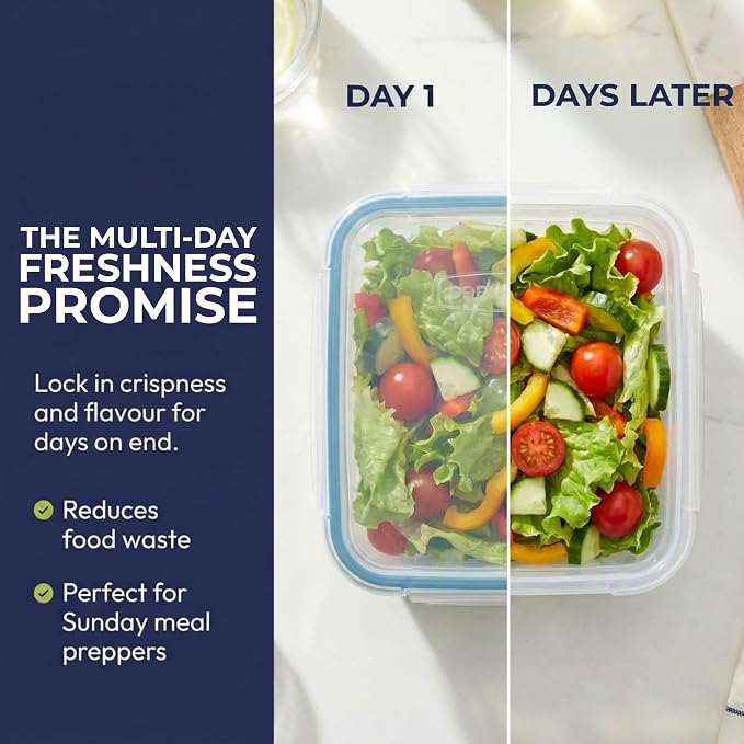 Snapware Plastic Total Solutions (5-Pack, 3 Cup) Food Storage Containers Set, Airtight & Leakproof Plastic Locking BPA-Free Lids Tupperware, Freezer Dishwasher Microwave Safe - Image 4