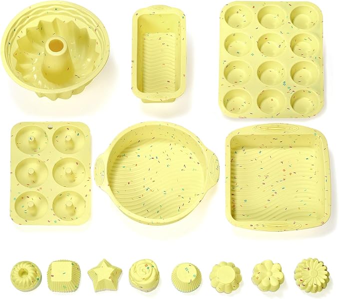 46PCS Silicone Bakeware Set Cake Molds Set For Baking, Including Baking Pan, Cake Mold, Cake Pan, Toast Mold, Muffin Pan, Donut Pan, And Cupcake Mold Silicone Baking Cups Set - Image 8