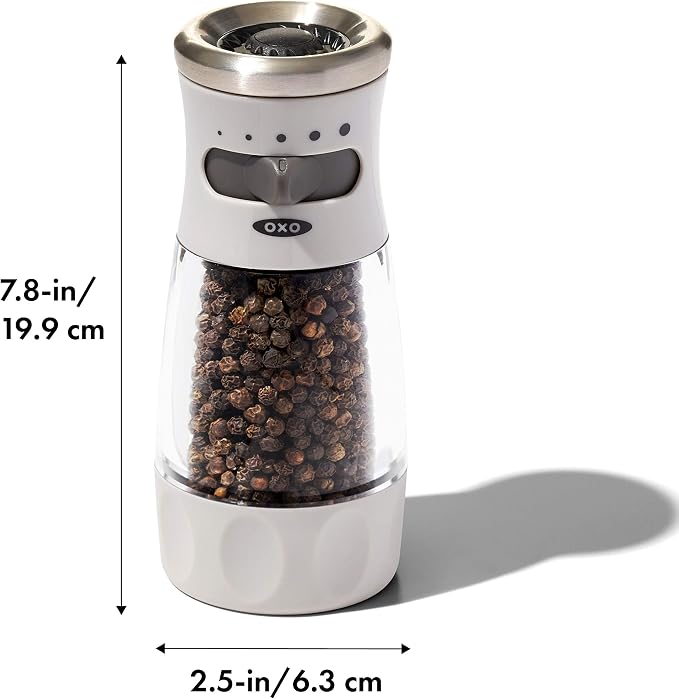 OXO Good Grips 8 Piece Stainless Steel Measuring Cups and Spoons Set & Good Grips Contoured Mess-Free Pepper Grinder - Image 6