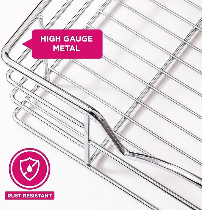 HOLDN’ STORAGE Pull Out Cabinet Organizer, Pantry Drawer, 14"W x 21"D x 5"H | Heavy-Duty Full-Extension, Roll Out Shelf for Pots, Pans & Under Sink Storage, Chrome, Require a 15.25"W Cabinet Opening - Image 4