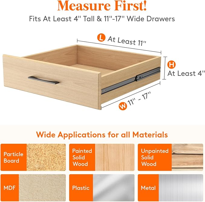 Lifewit 4" High Upgrade Drawer Divider, Adjustable Drawer Organizer Clothes | 5 Pack 11"-17" Expandable Beige Plastic Drawer Separator for Dresser, Kitchen, Closet, Nursery, Office Organization & Storage - Image 2